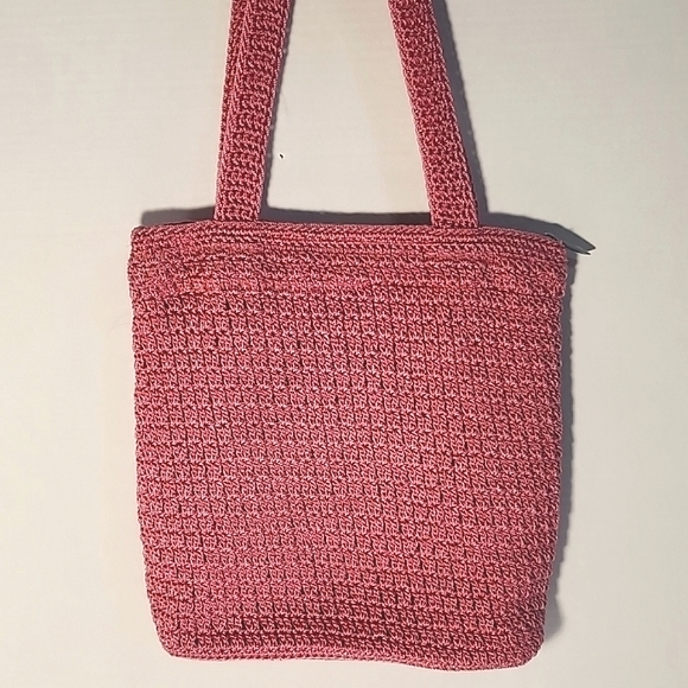 The Sak Rose Pink Crochet Shoulder Tote